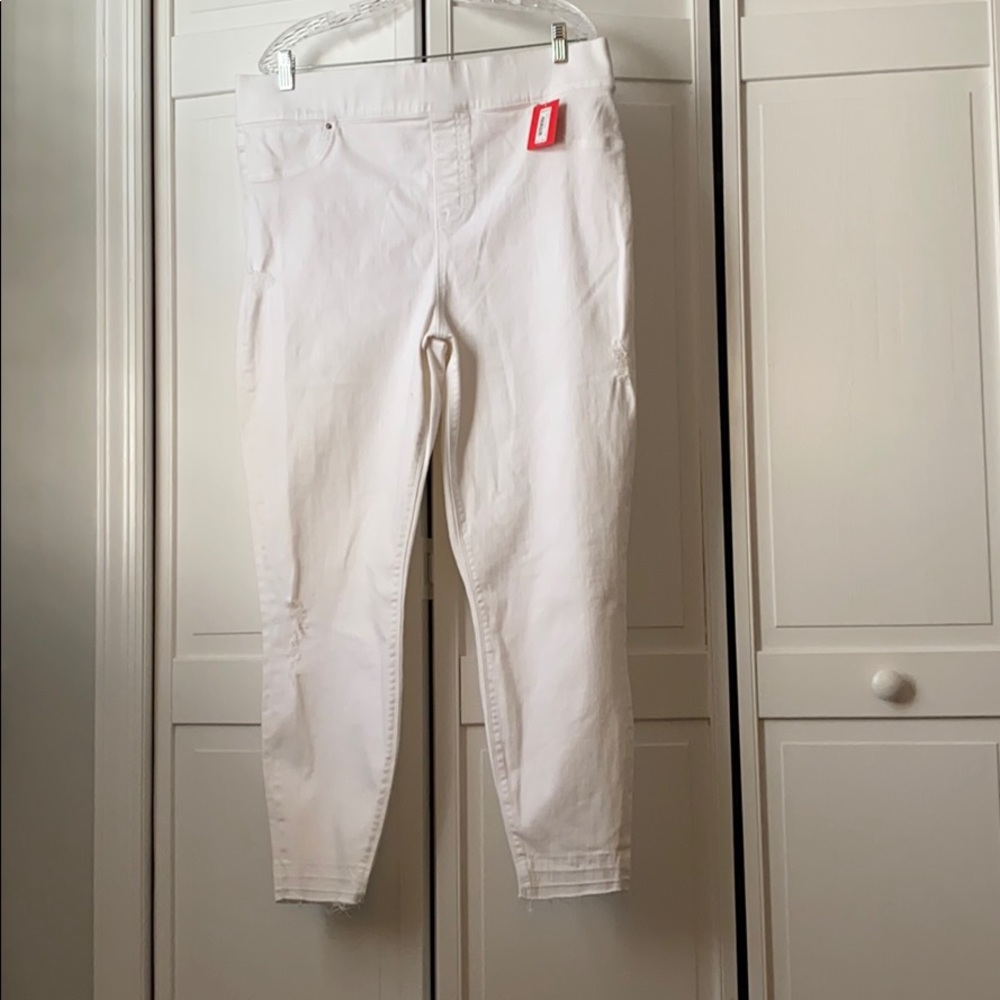 Spanx White Distressed Skinny Jeans NWT